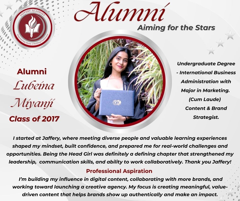 Alumni Aiming for the stars – Lubeina Miyanji
